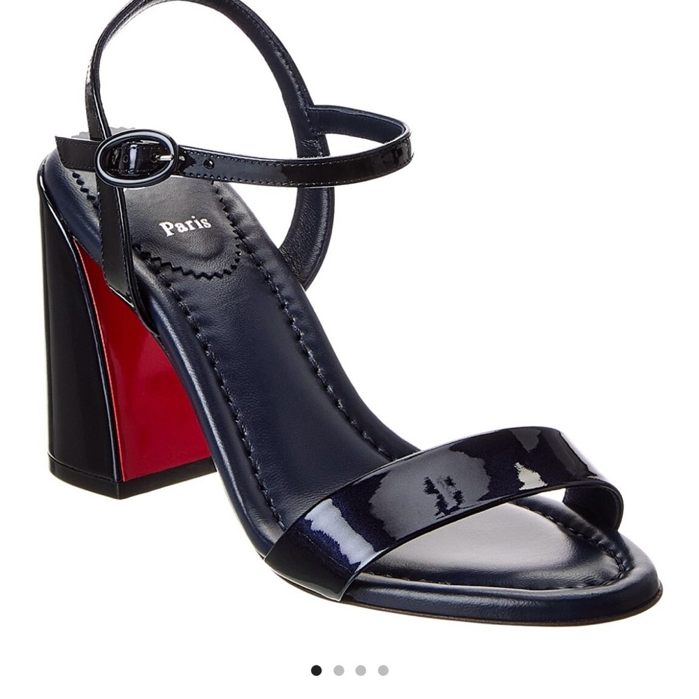Christian Louboutin Black and Red Block Heels